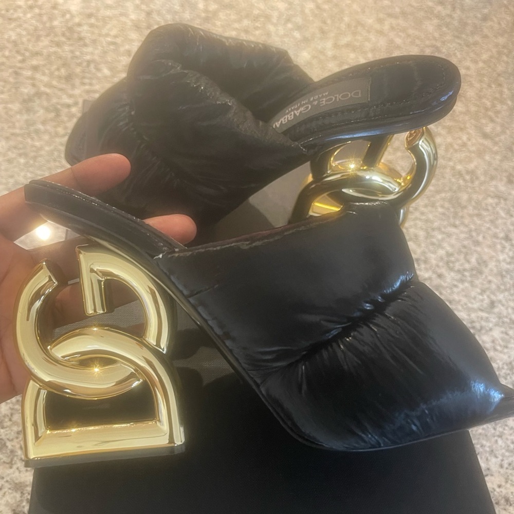 Like new puff mule heels. Authentic comes with box and dust bag